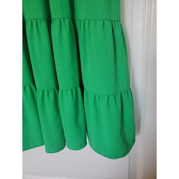 Amanda Uprichard Nicolia Grass Green Sleeveless Tiered Ruffle Mini Dress, Small - Picture 8 of 13